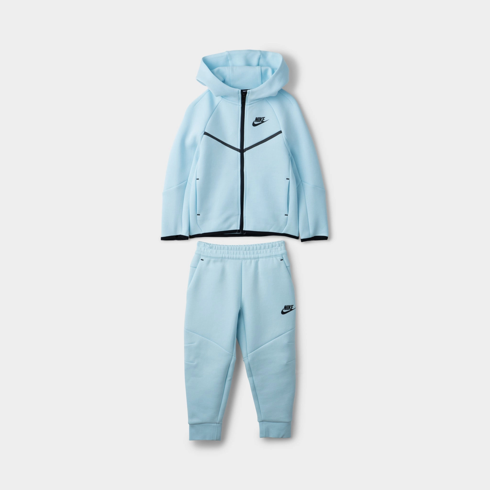 Nike Sportswear Children's Tech Fleece Full Zip Hoodie Set / Glacier Blue