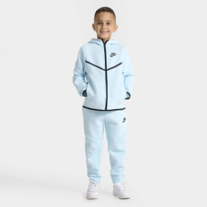 Nike Sportswear Children's Tech Fleece Full Zip Hoodie Set / Glacier Blue