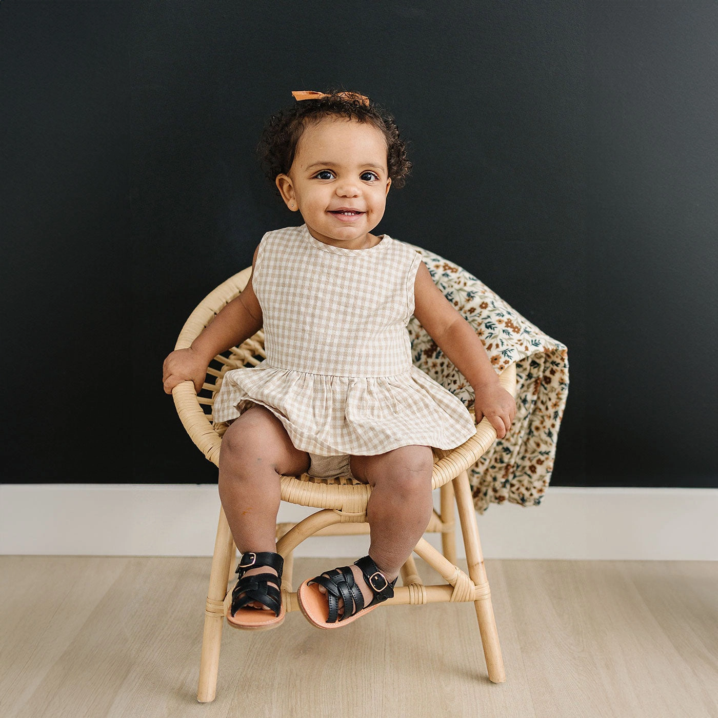Oatmeal Gingham Peplum Set