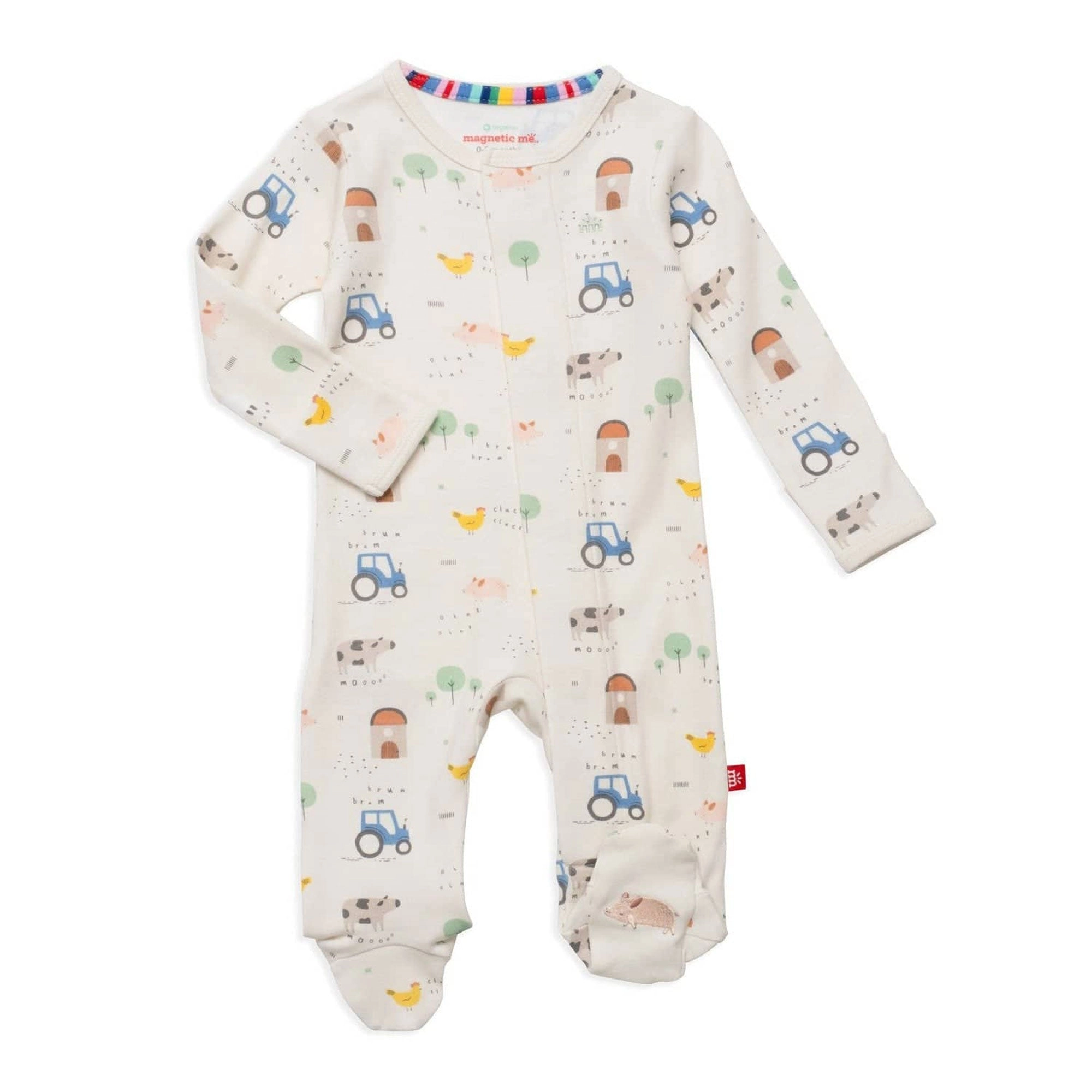 Organic Cotton Magnetic Footie - Pasture Bedtime