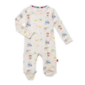 Organic Cotton Magnetic Footie - Pasture Bedtime