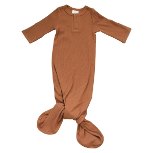 Organic Cotton Ribbed Knot Gown