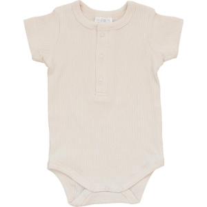 Organic Cotton Ribbed Snap Bodysuit - Vanilla