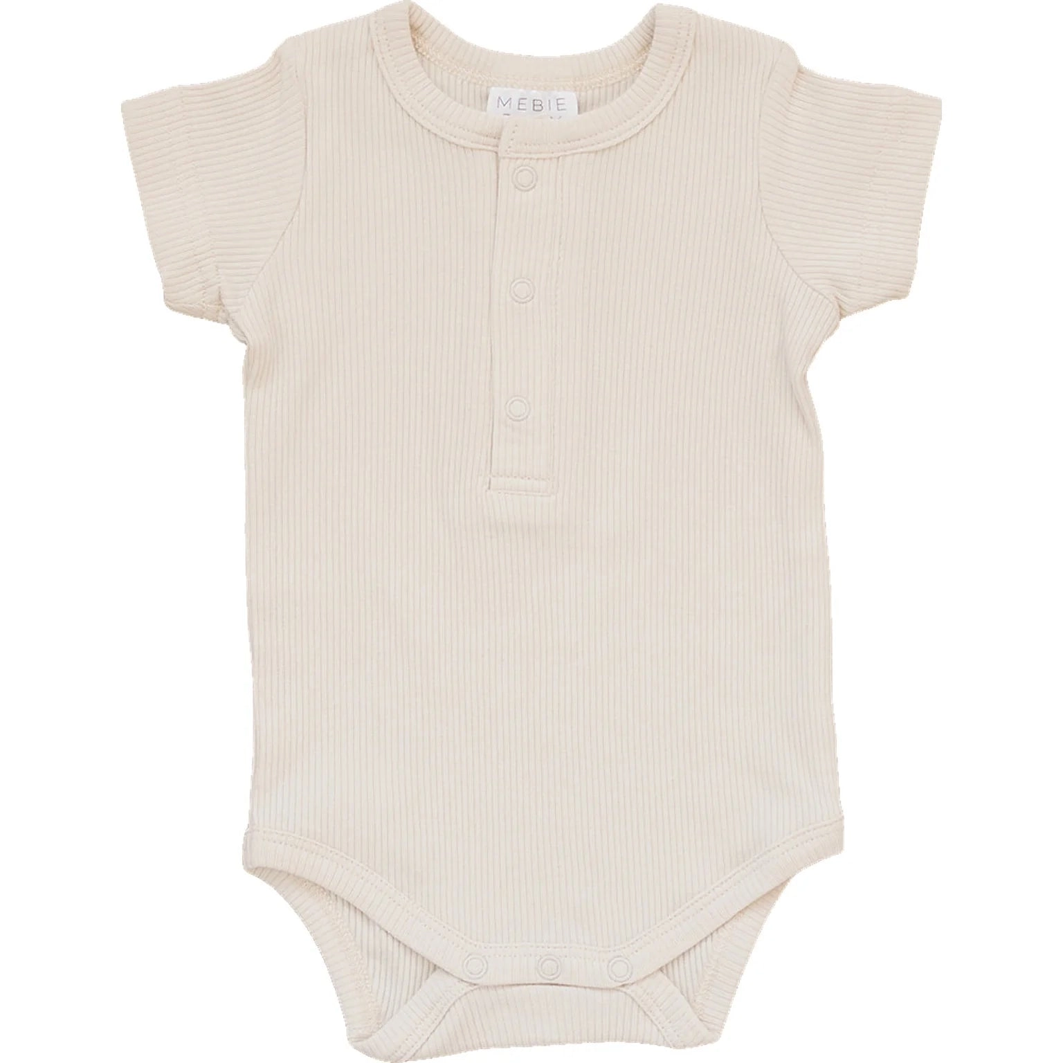 Organic Cotton Ribbed Snap Bodysuit - Vanilla