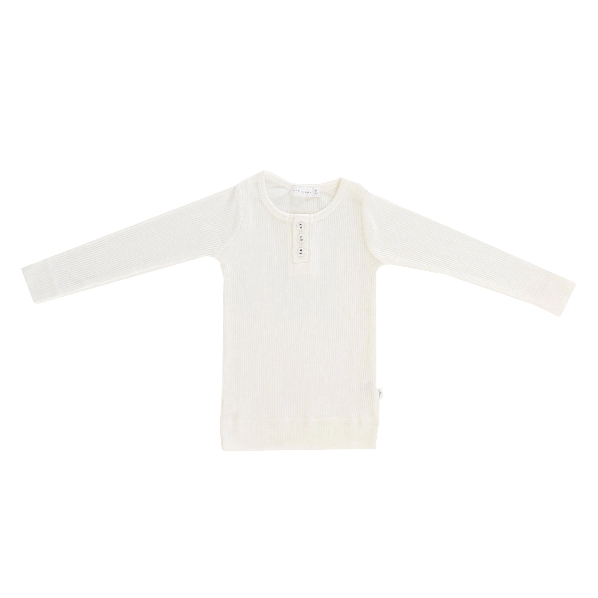 Organic Essential Longsleeve Henley - Milk