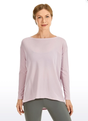 Pima Cotton Long Sleeves Boat Neck
