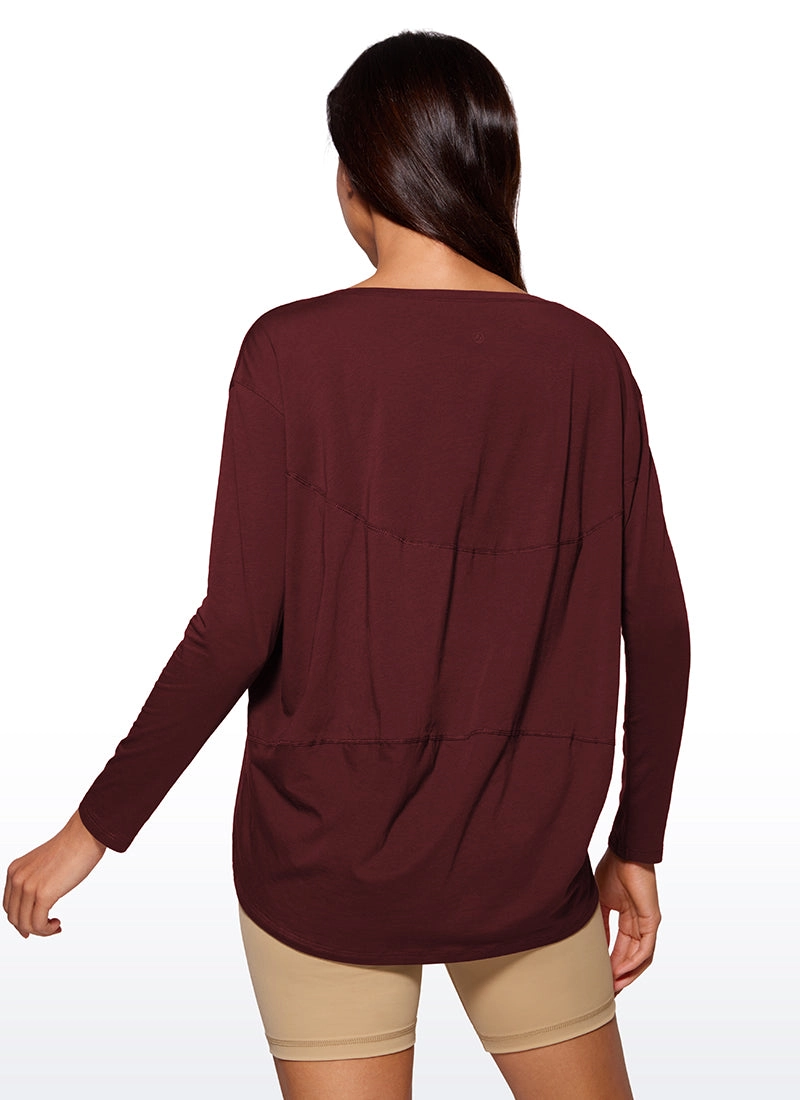 Pima Cotton Long Sleeves Boat Neck