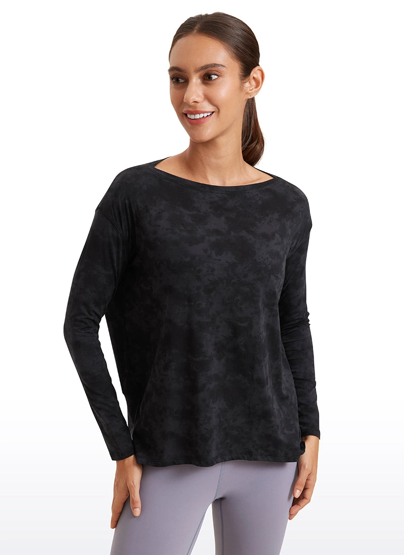 Pima Cotton Long Sleeves Boat Neck