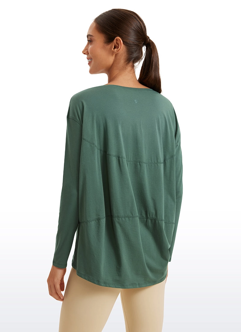 Pima Cotton Long Sleeves Boat Neck