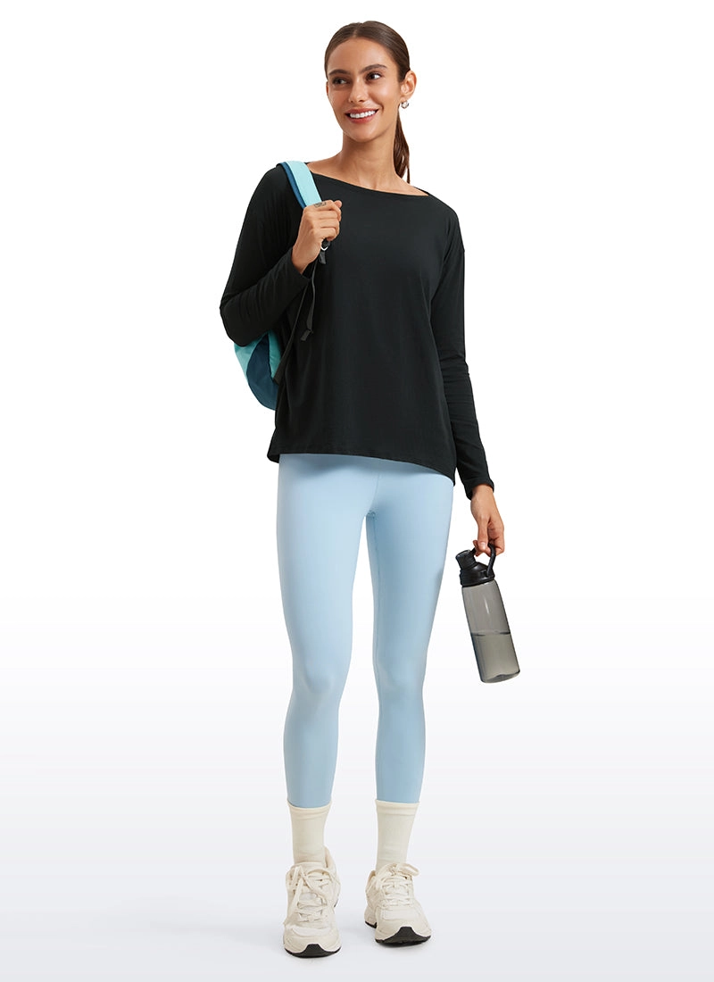 Pima Cotton Long Sleeves Boat Neck