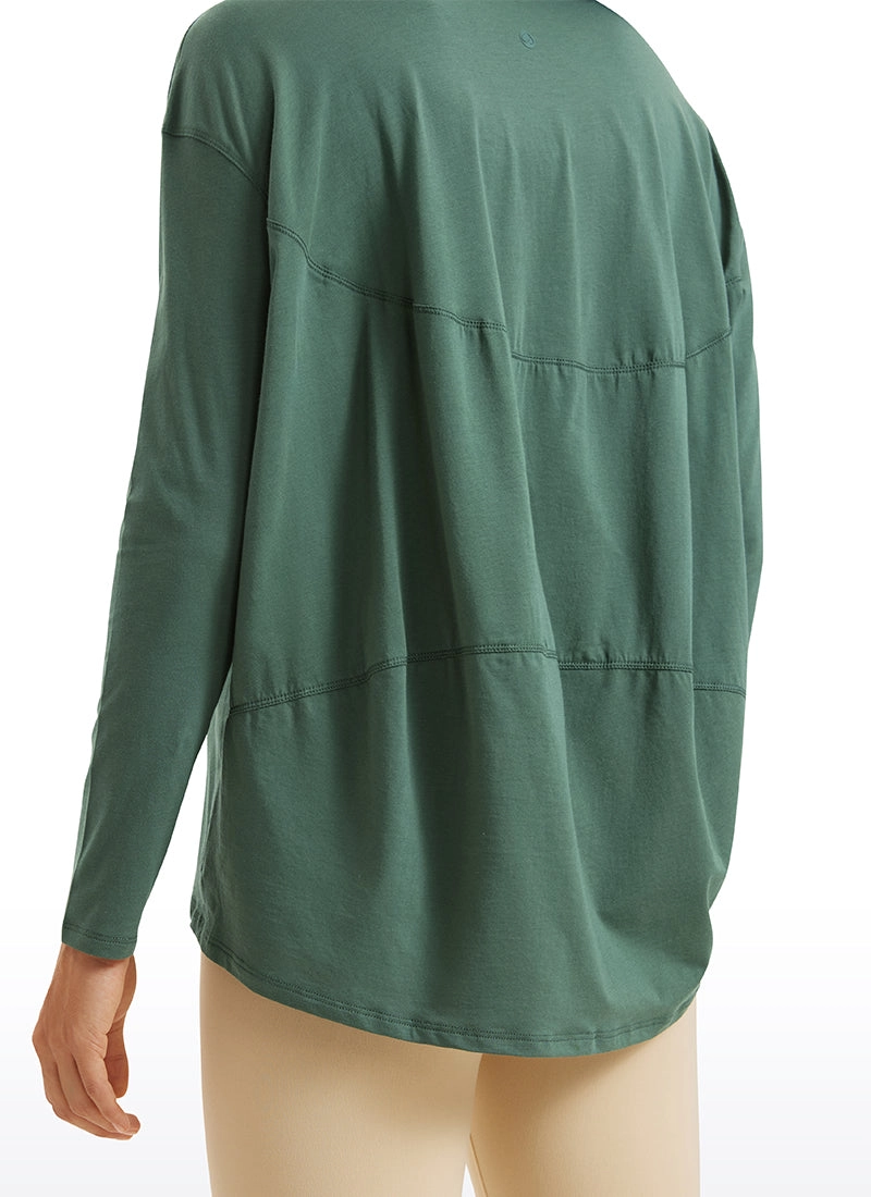 Pima Cotton Long Sleeves Boat Neck