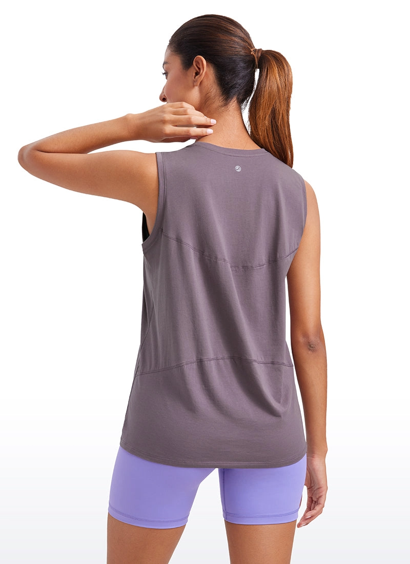 Pima Cotton Tank High Neck