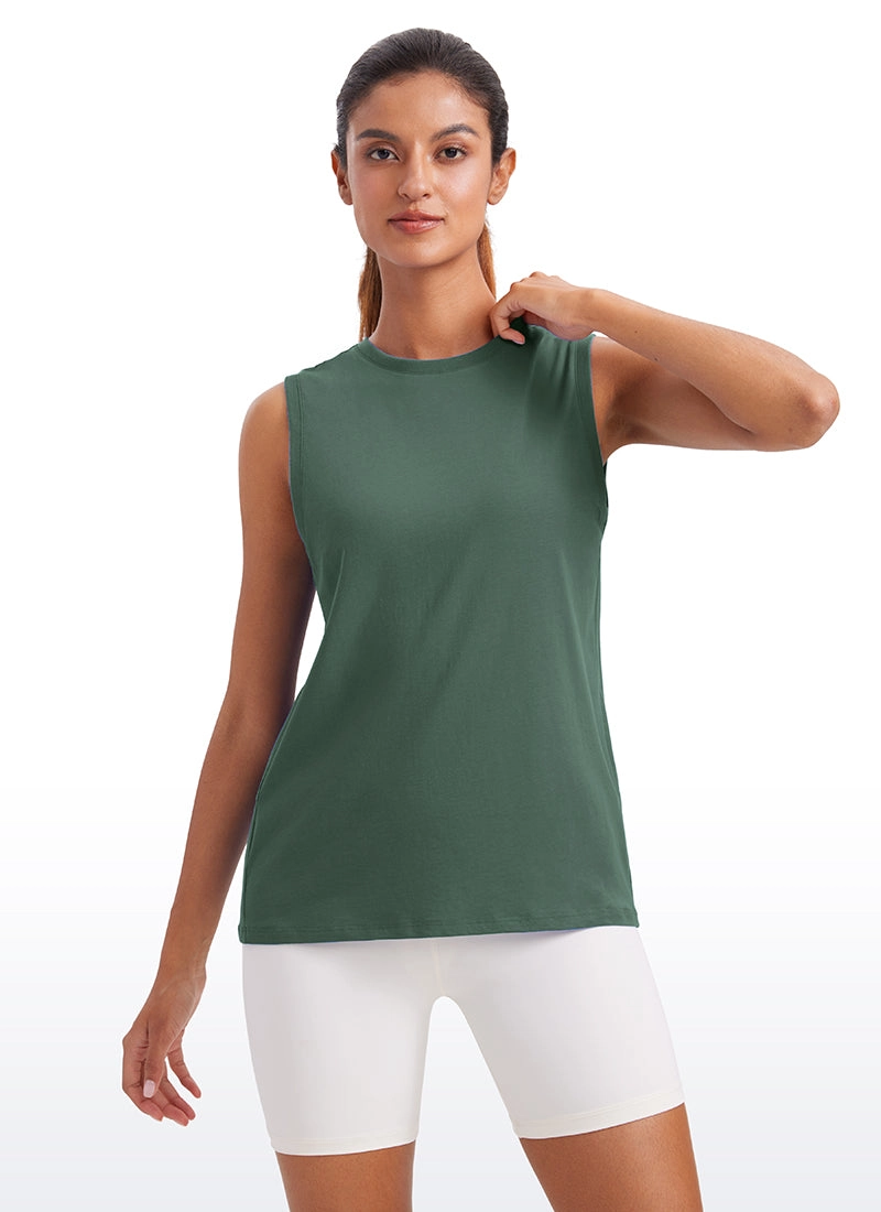 Pima Cotton Tank High Neck