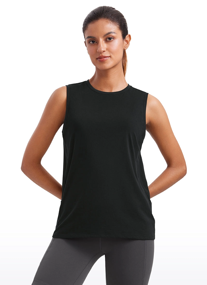 Pima Cotton Tank High Neck