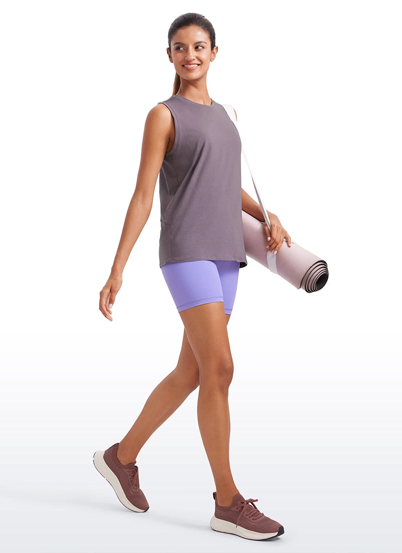 Pima Cotton Tank High Neck