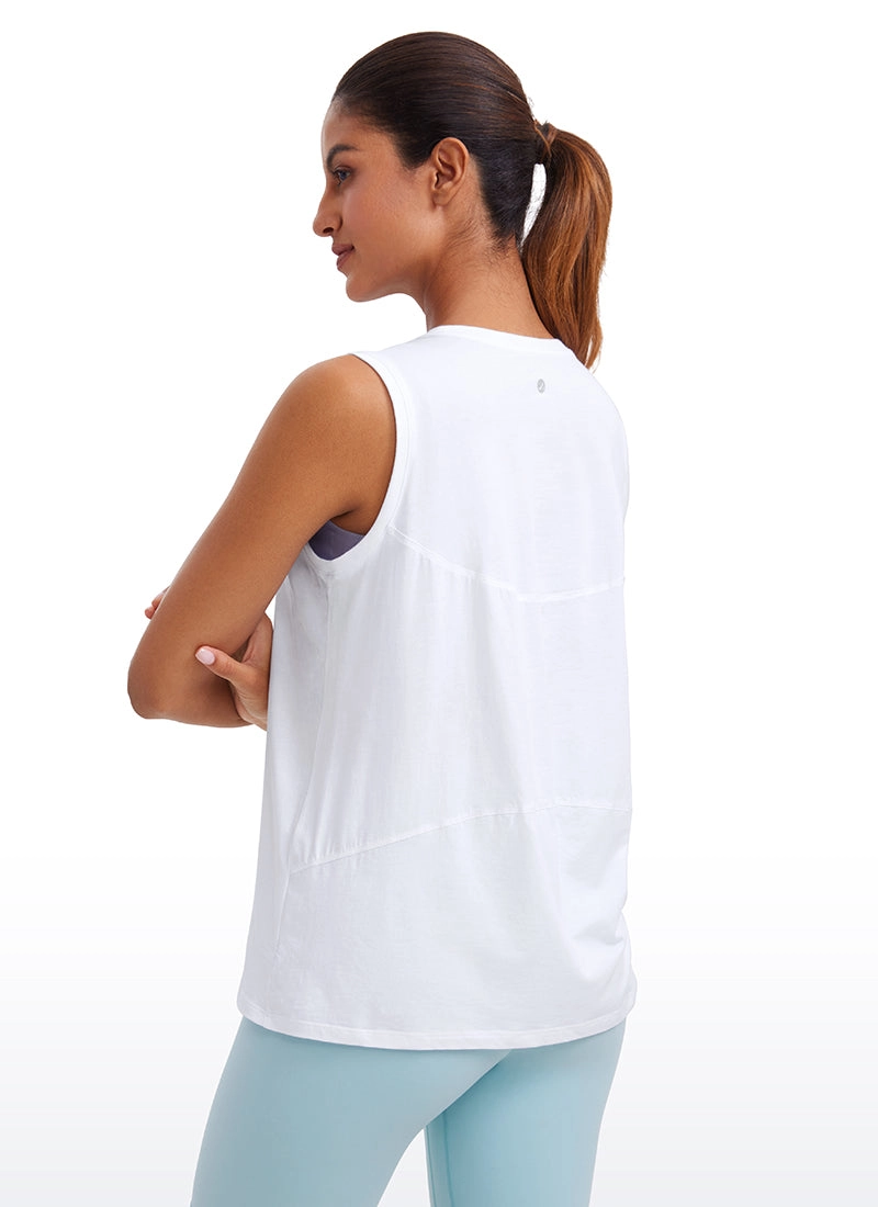 Pima Cotton Tank High Neck