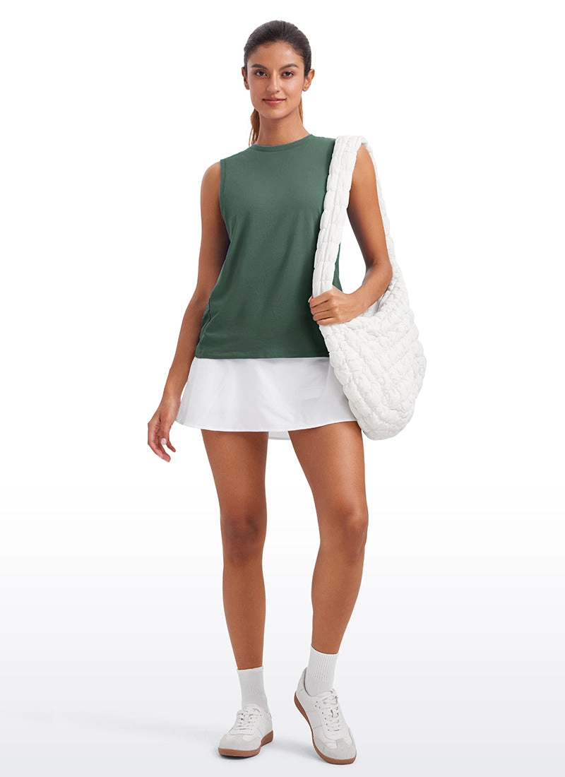 Pima Cotton Tank High Neck