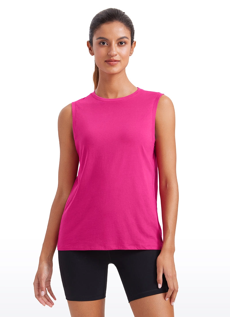 Pima Cotton Tank High Neck