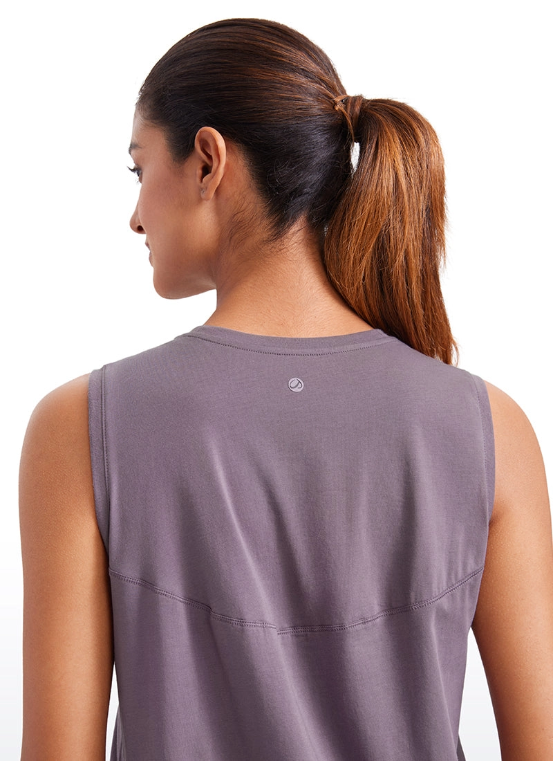 Pima Cotton Tank High Neck