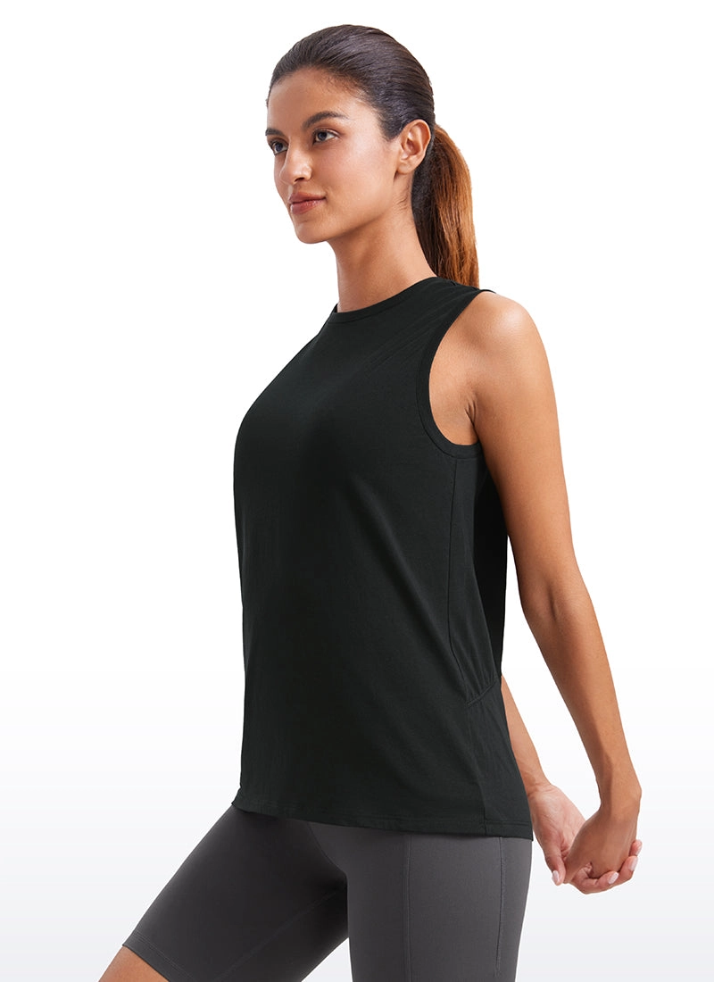 Pima Cotton Tank High Neck
