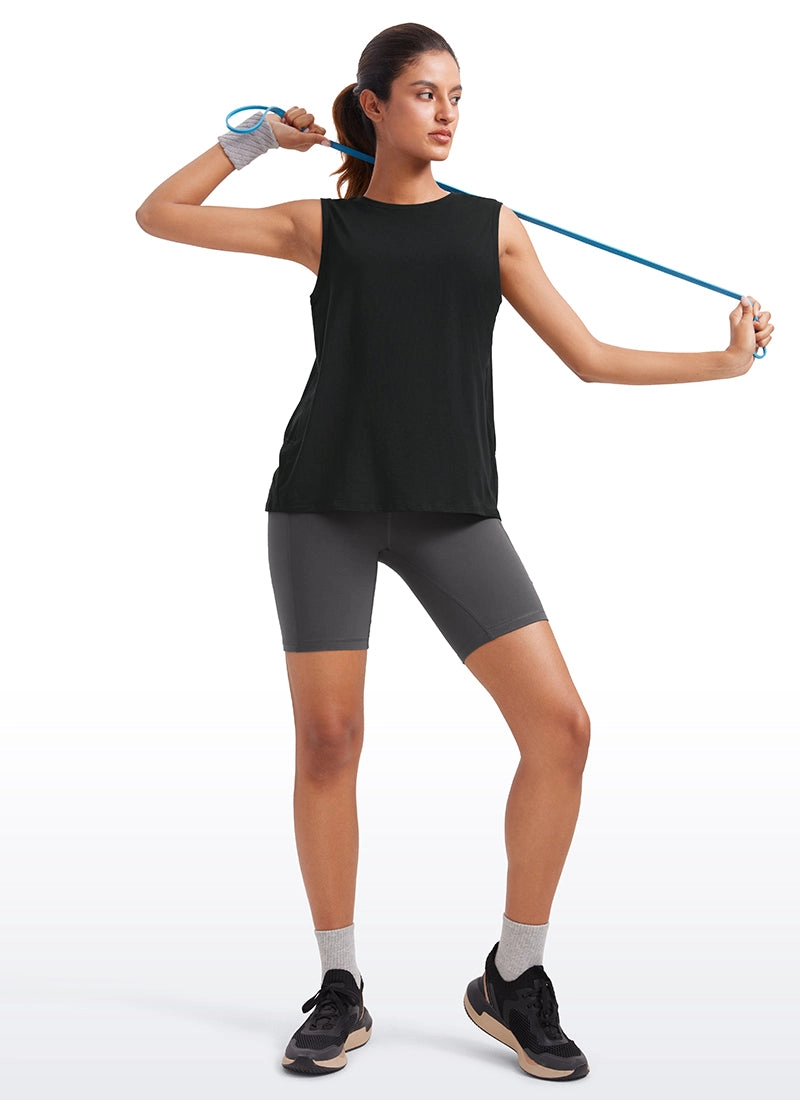 Pima Cotton Tank High Neck