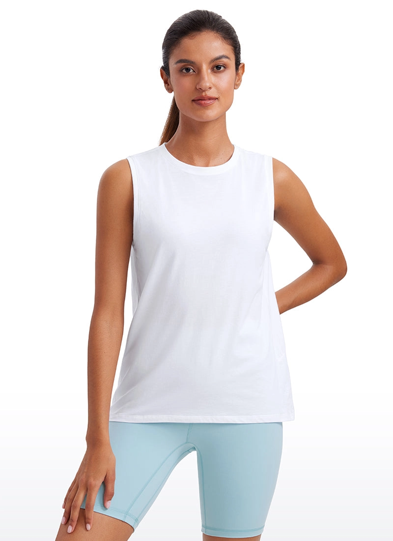 Pima Cotton Tank High Neck