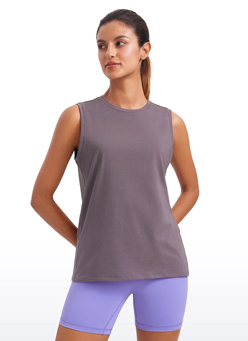 Pima Cotton Tank High Neck