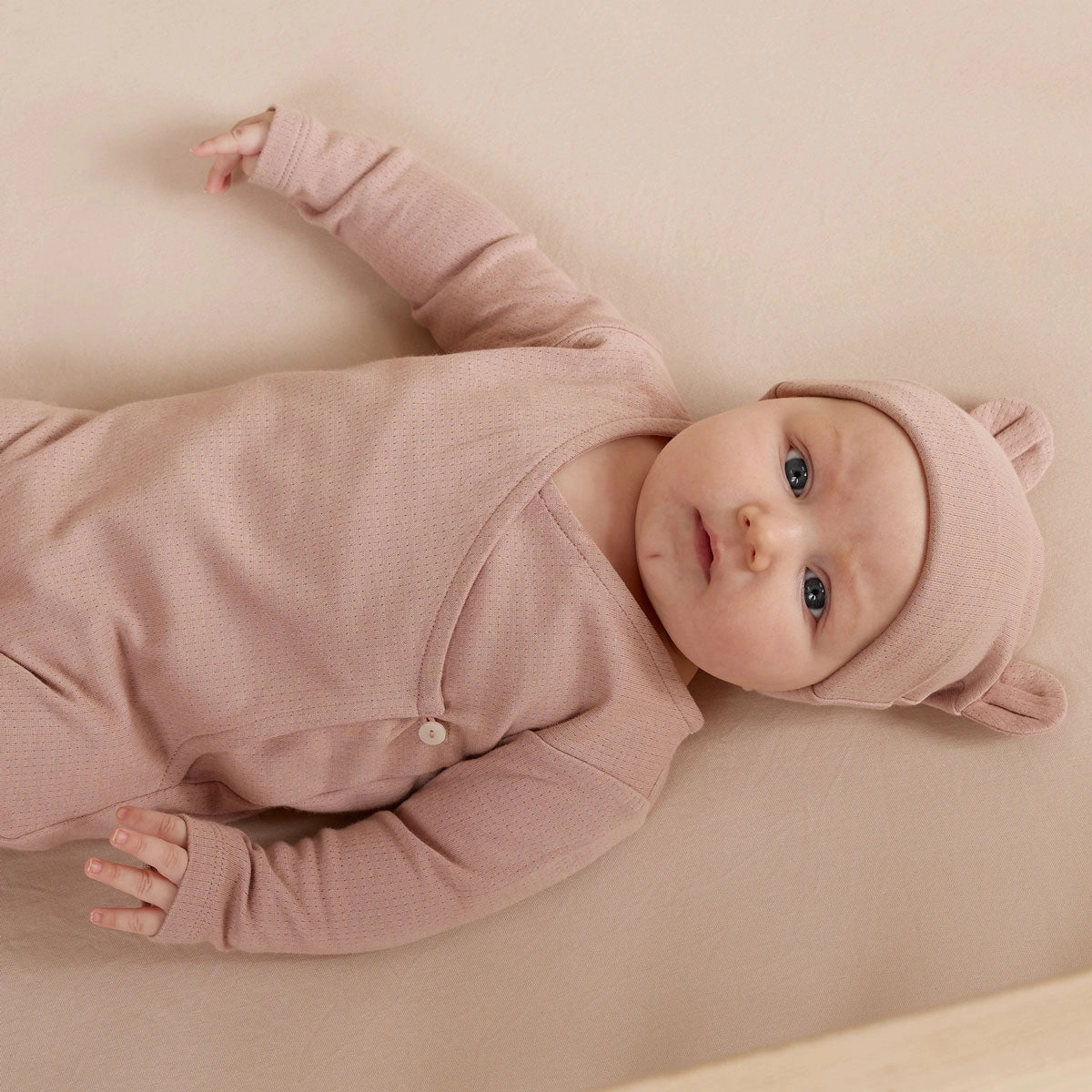 Pointelle Wrap Footie - Mauve - FINAL SALE