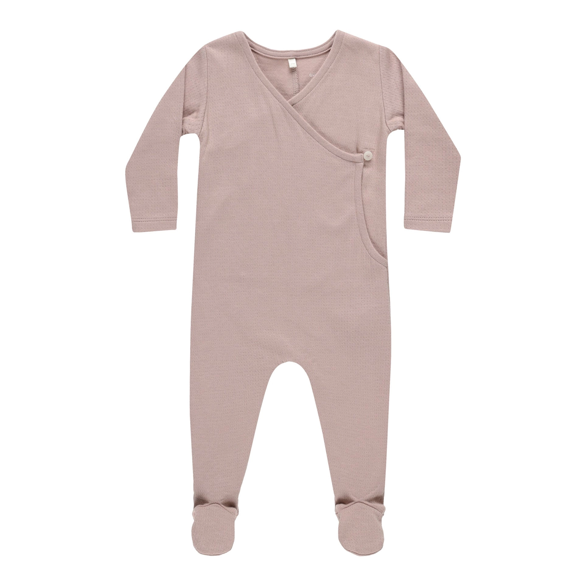 Pointelle Wrap Footie - Mauve - FINAL SALE