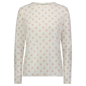 Polkadot CHERRY Print RACHEL SLOUCHY Crew LS w Scallop