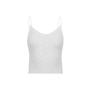 Polkadot LIZ CROP CAMISOLE CREAM Vintage Hearts w Cluny Lace