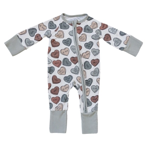 Ribbed Bamboo Zipper Conversation Hearts