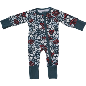 Ribbed Bamboo Zipper Pajama - Americana Floral