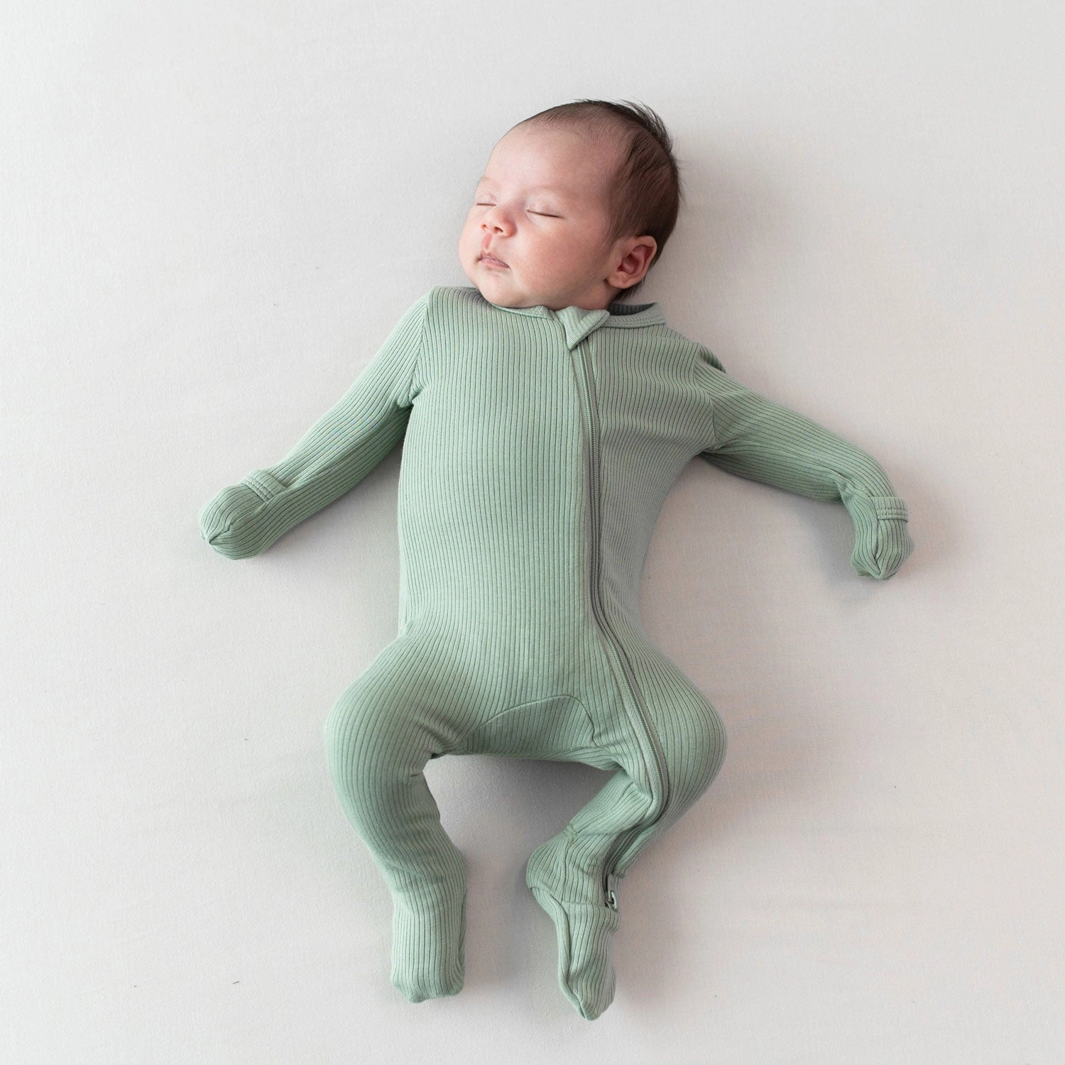 Ribbed Footie - Thyme