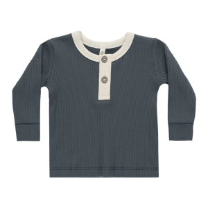 Ribbed Henley - Indigo - FINAL SALE