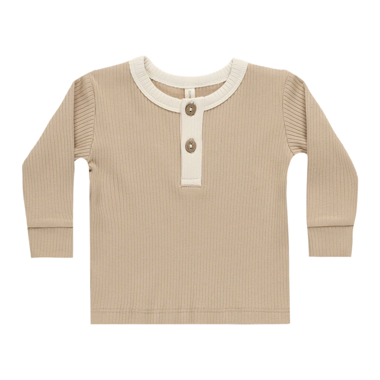 Ribbed Henley - Latte - FINAL SALE