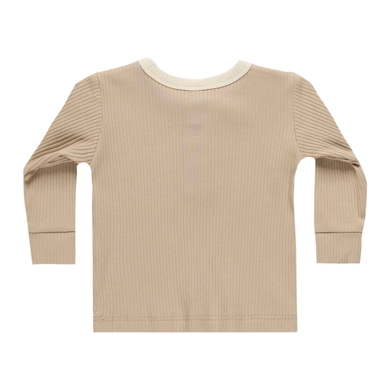 Ribbed Henley - Latte - FINAL SALE