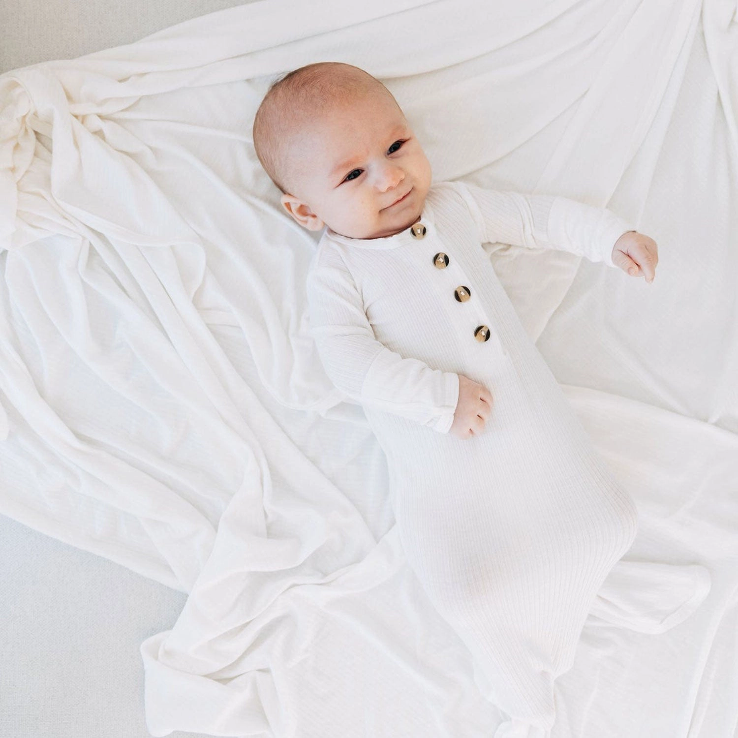 Ribbed Knotted Gown - NB-3M
