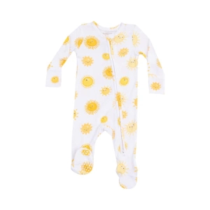 Ribbed Modal 2 Way Zipper Footie - Happy Suns