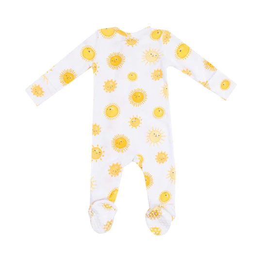 Ribbed Modal 2 Way Zipper Footie - Happy Suns