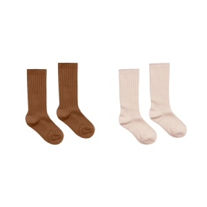 Ribbed Socks - Saddle / Shell - FINAL SALE