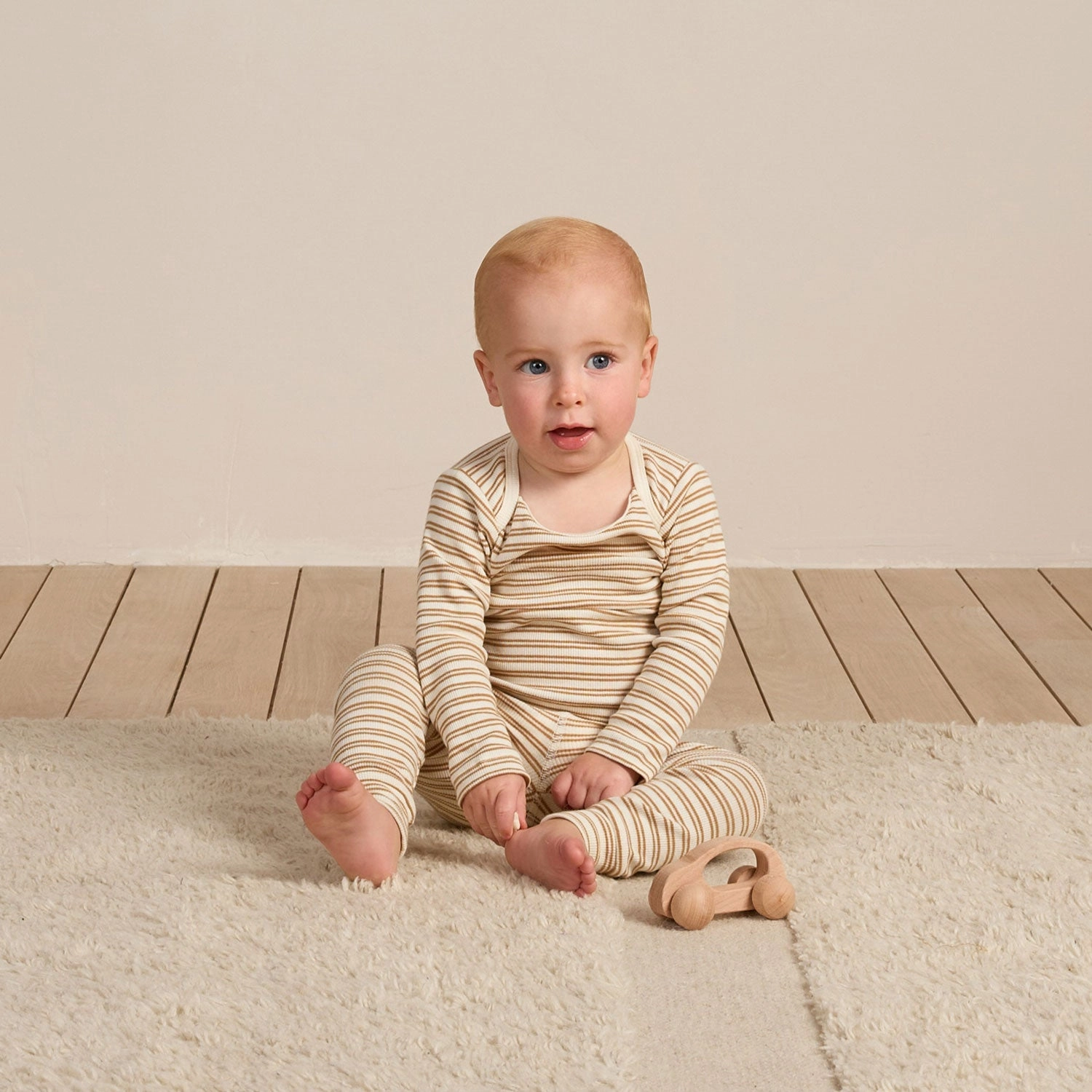 Ribbed Tee   Legging Set - Golden Stripe - FINAL SALE