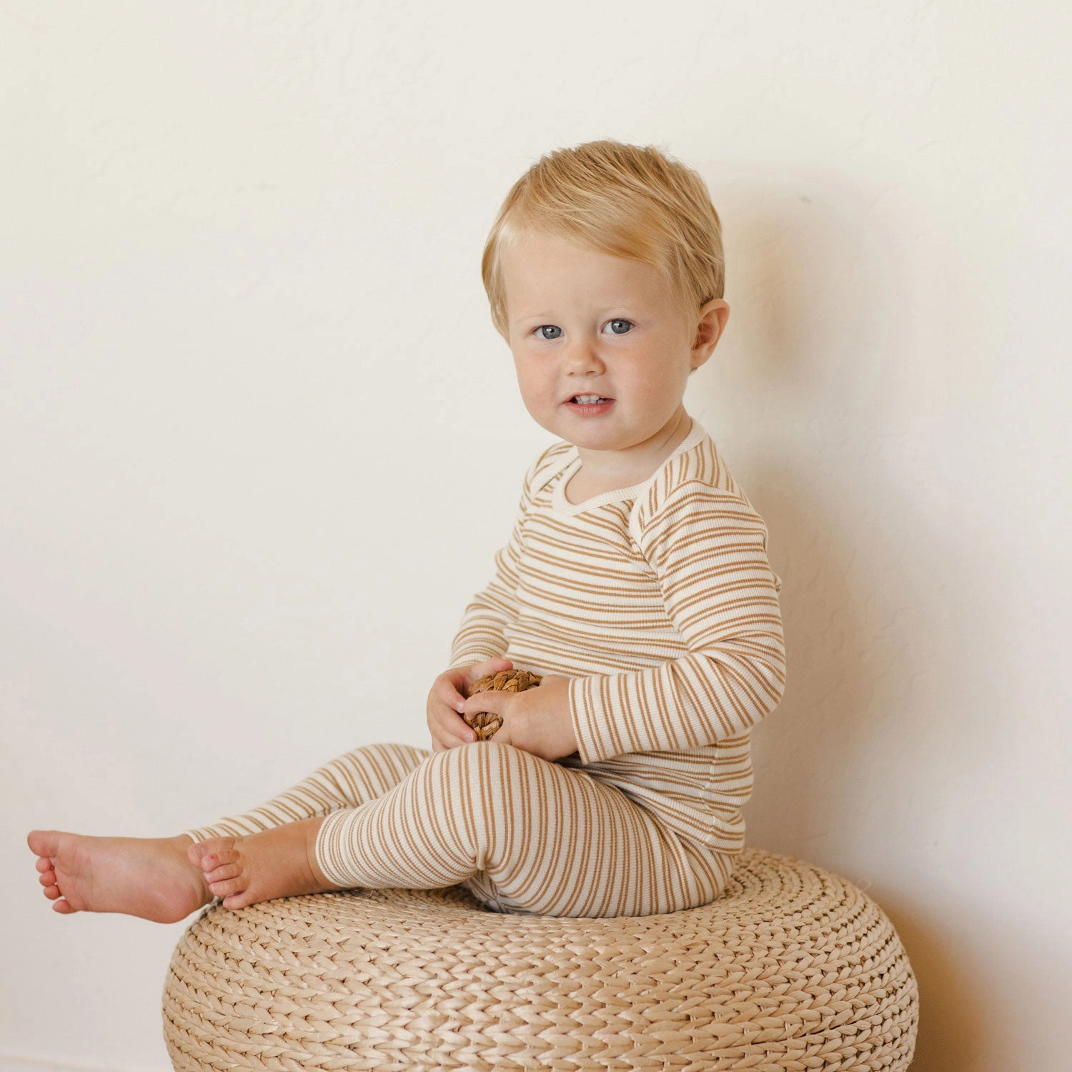 Ribbed Tee   Legging Set - Golden Stripe - FINAL SALE