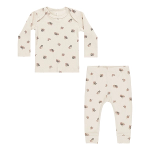 Ribbed Tee   Legging Set - Wild Flowers - Natural - FINAL SALE