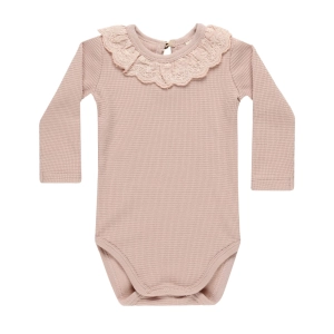 Ruffle Collar Bodysuit - Blush - FINAL SALE