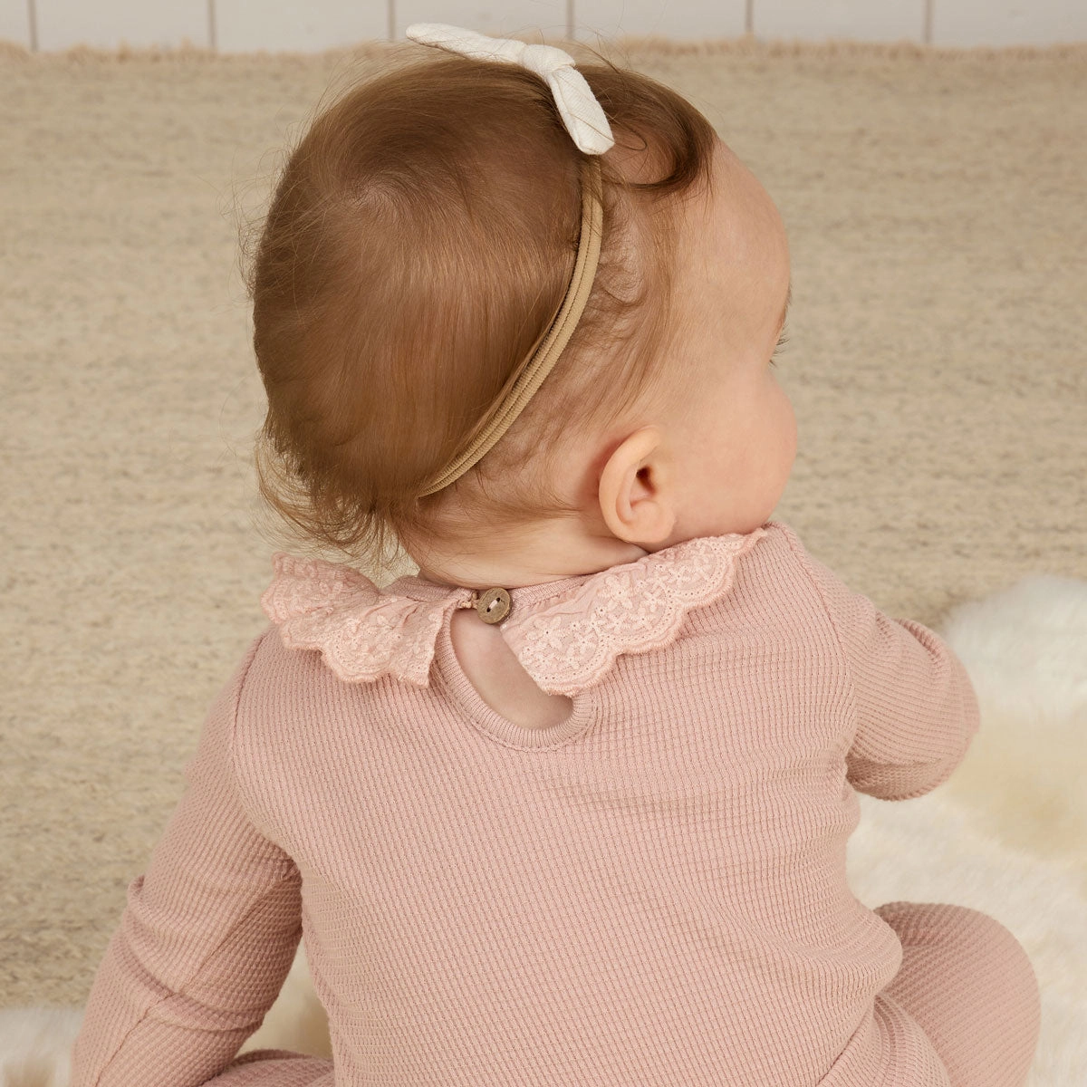 Ruffle Collar Bodysuit - Blush - FINAL SALE