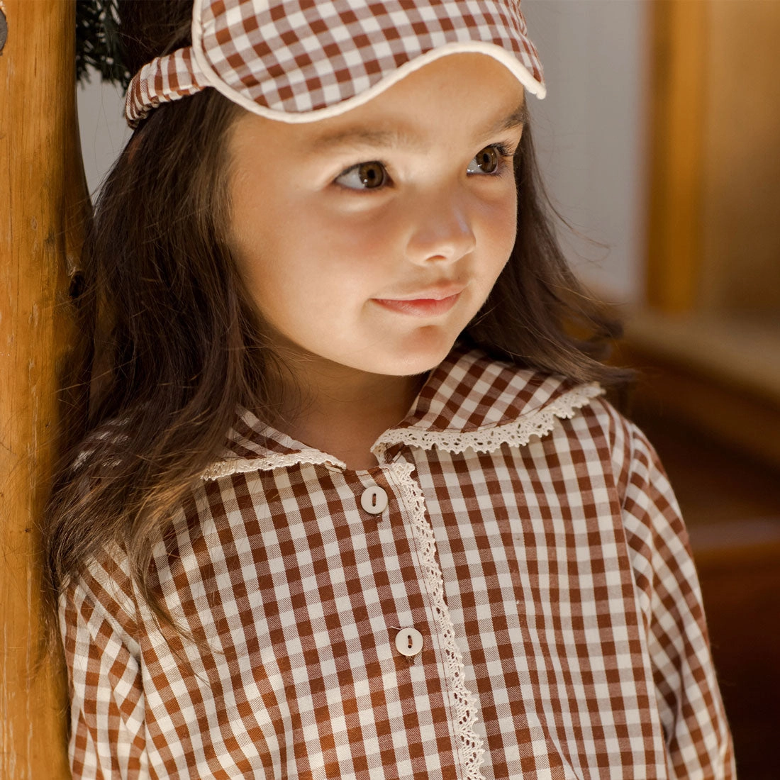 Ruffle Pajamas - Brick Gingham - FINAL SALE