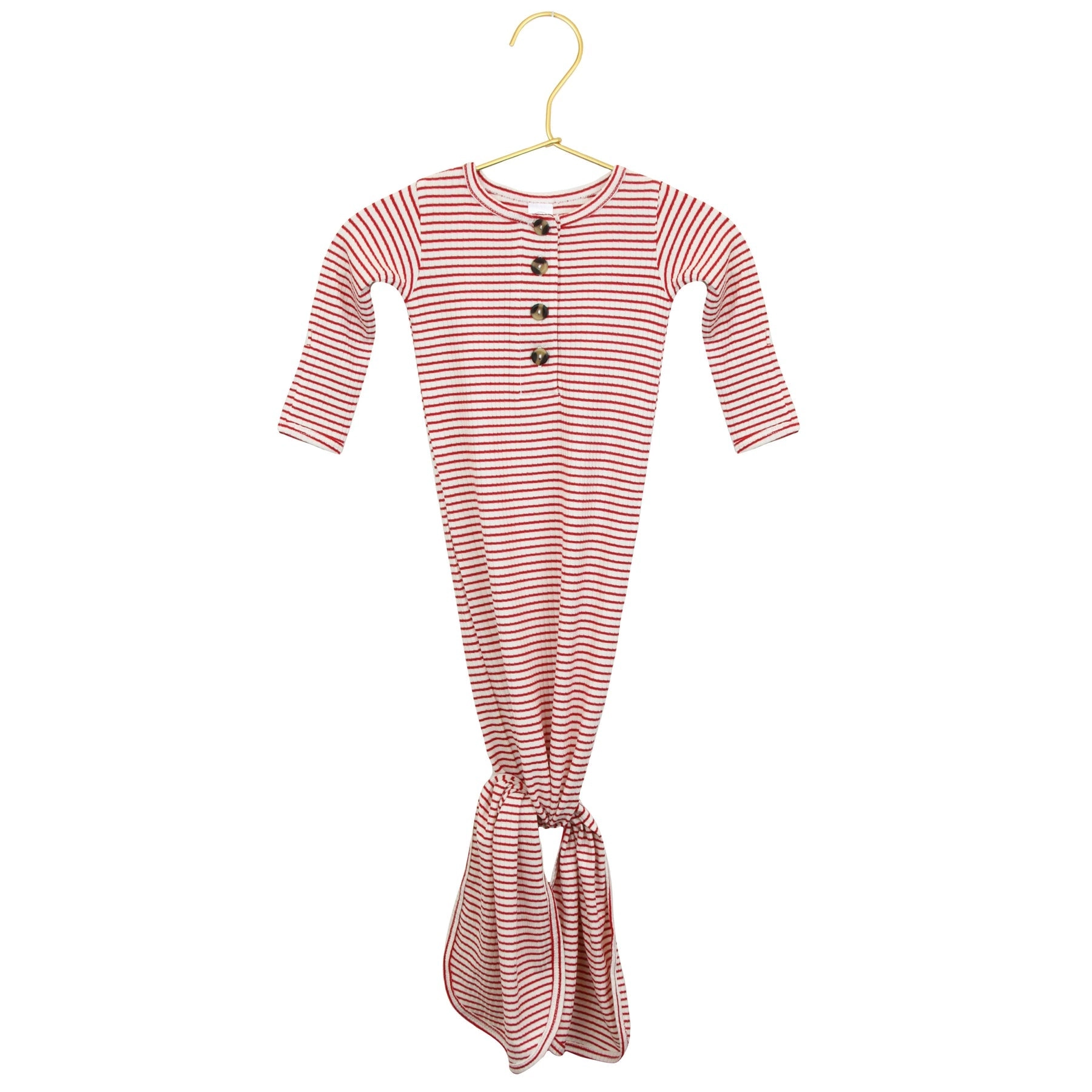 Seasonal Ribbed Knotted Gown - NB-3M