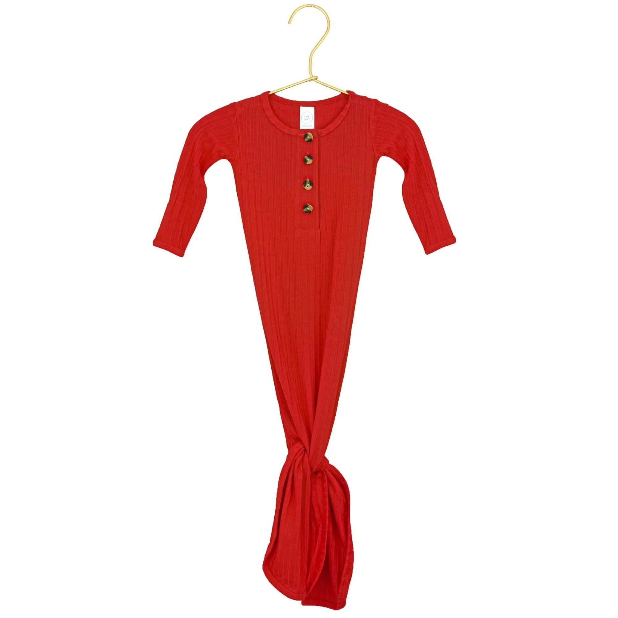Seasonal Ribbed Knotted Gown - NB-3M