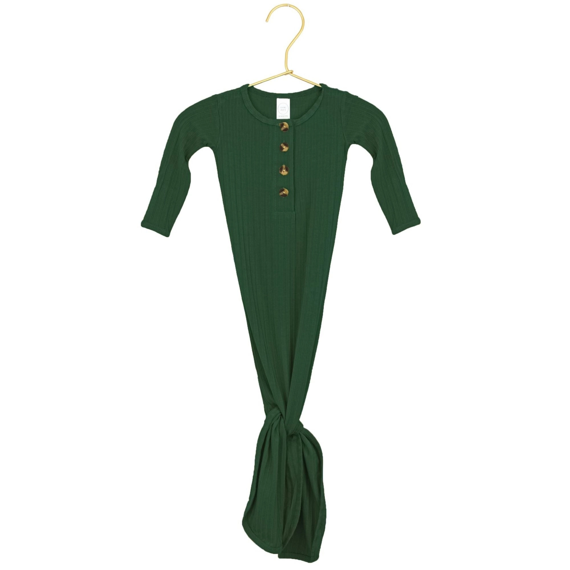 Seasonal Ribbed Knotted Gown - NB-3M